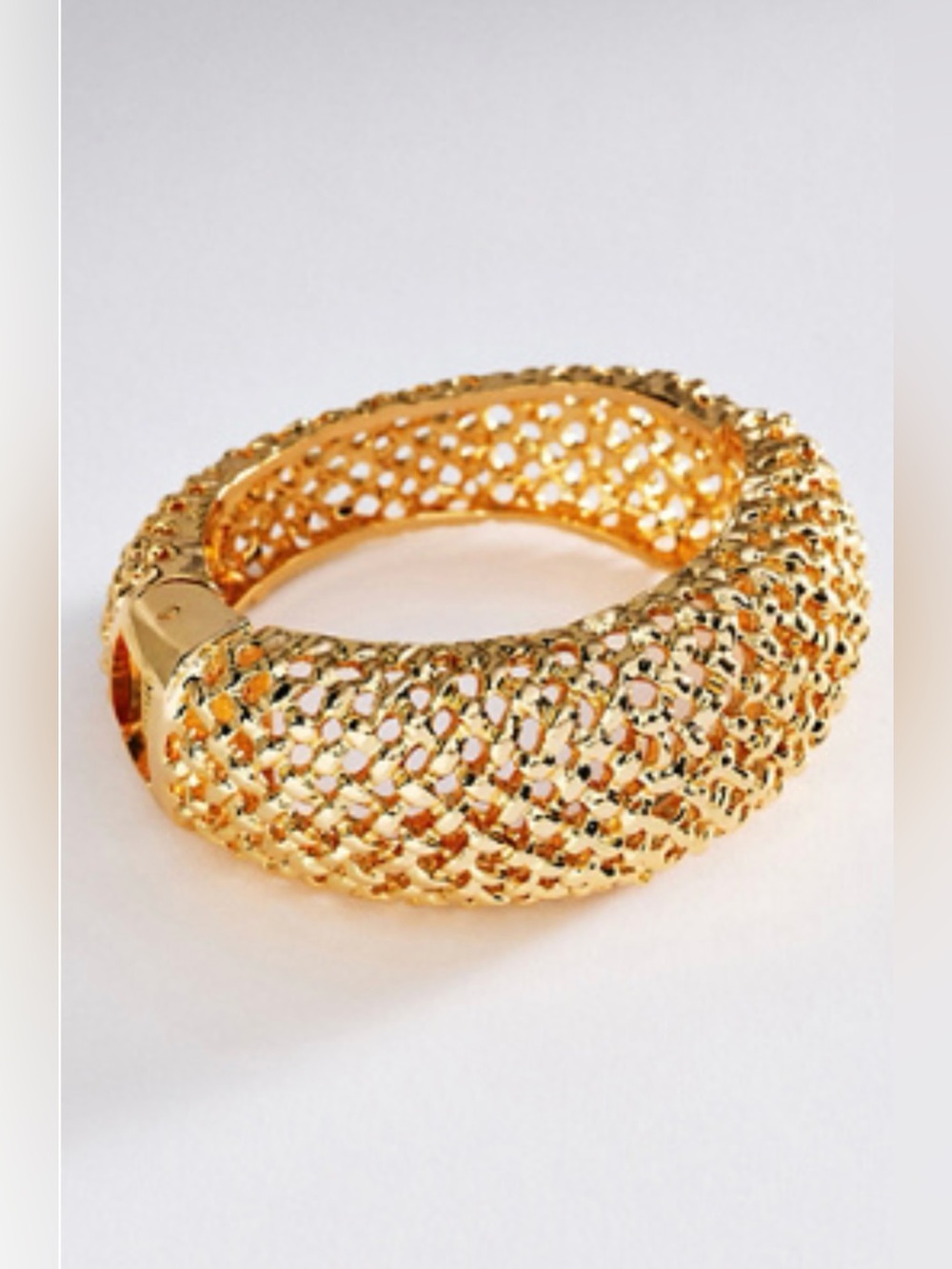 Anthropology Gold Mesh Dome Bracelet - Women Jewelry